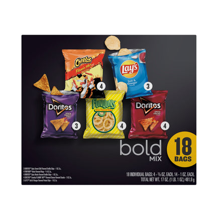 Frito Lay Bold Mix Chips Variety Pack, 18 Count