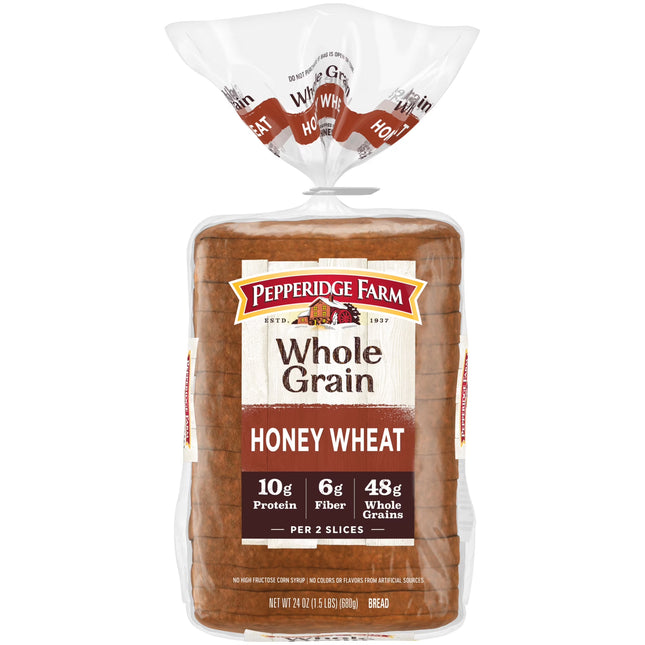 Pepperidge Farm Whole Grain Honey Wheat Bread, 24 Oz Loaf