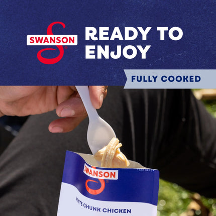 Swanson Lemon and Coarse Ground Pepper White Chunk Fully Cooked Chicken, Ready to Eat, Simple On-The-Go Meals, 2.6 Oz Pouch