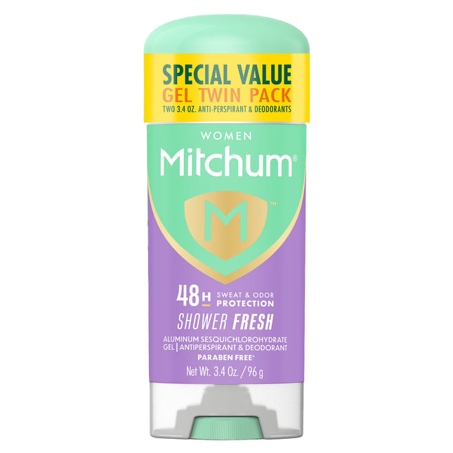 Mitchum Women’S Triple Odor Protection Antiperspirant & Deodorant Gel, Shower Fresh, 2 Pack