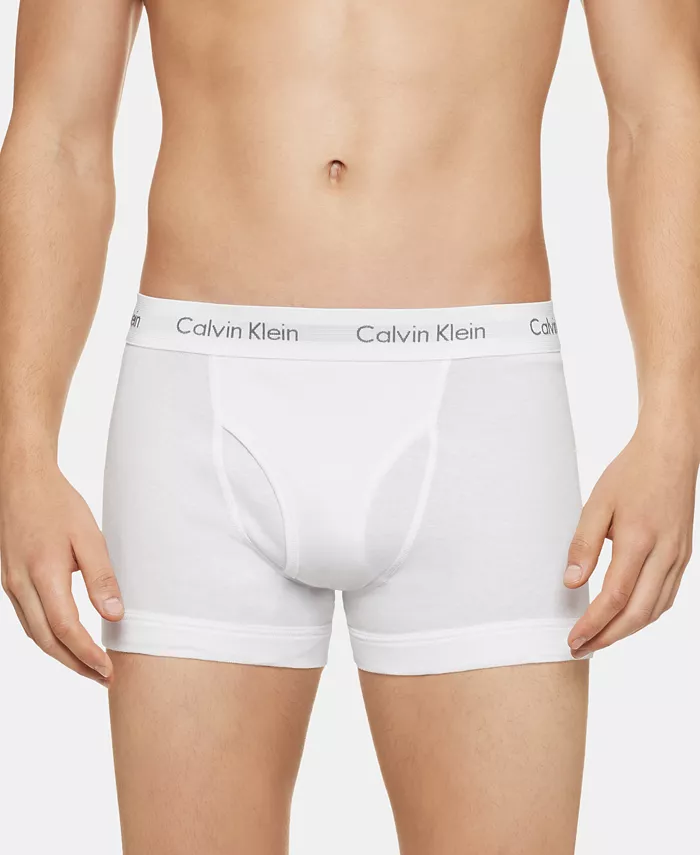 Men's Cotton Stretch Trunks 3-Pack White