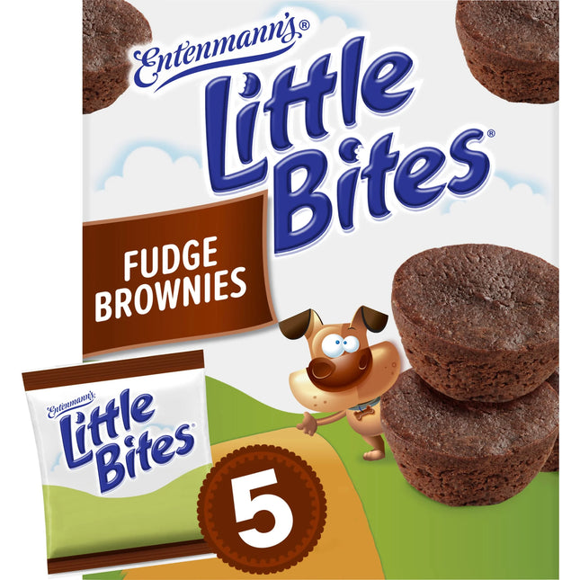 Little Bites Chocolate Fudge Brownies, 5 Packs, Real Chocolate Mini Muffins, 9.75 Oz Box