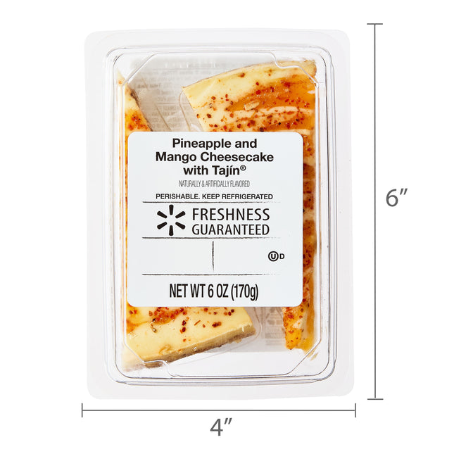 Freshness Guaranteed Pineapple and Mango Cheesecake Slices with Tajin, 6 Oz, 2 Count (Refrigerated)
