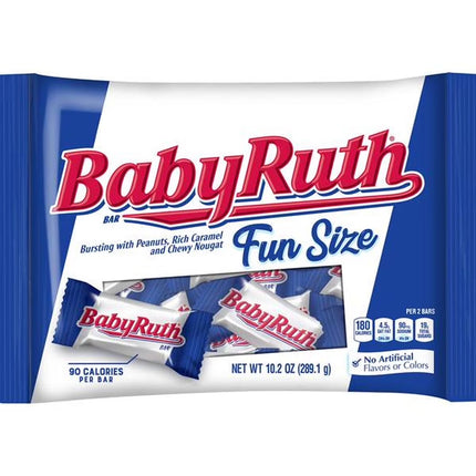 Baby Ruth, Chocolatey, Peanut, Caramel, Nougat, Fun Size Candy Bars, 10.2 Oz