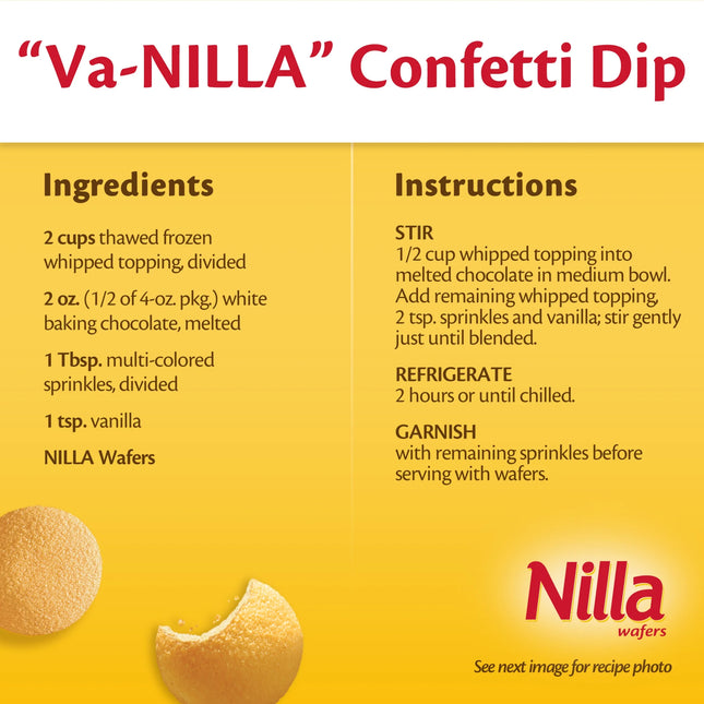 NILLA Wafers Cookies, Crunchy Vanilla Wafers, Baked, 11 Oz Shelf Stable Plastic Cardboard Box