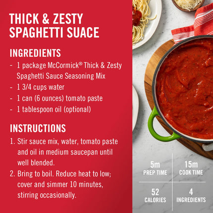 Mccormick Thick and Zesty Spaghetti Sauce Seasoning Mix, 1.37 Oz Packet