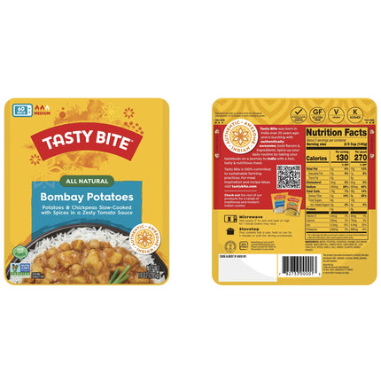 Tasty Bite Bombay Potatoes 10Oz - Spiced Potato Curry