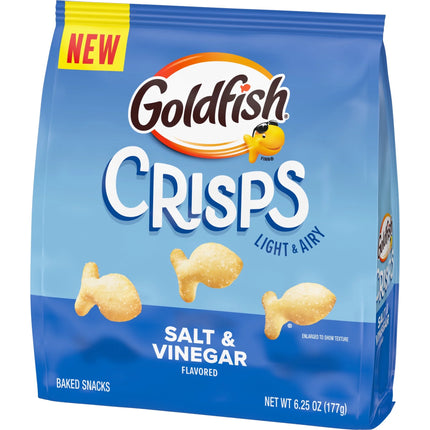 Goldfish Crisps Salt & Vinegar Flavored Baked Chip Crackers, 6.25 Oz Bag