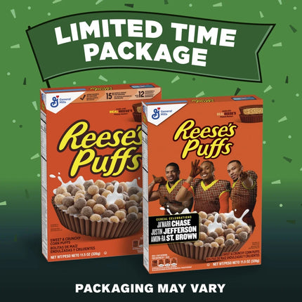 REESE'S PUFFS Breakfast Cereal, Chocolatey Peanut Butter Cereal, 11.5 Oz