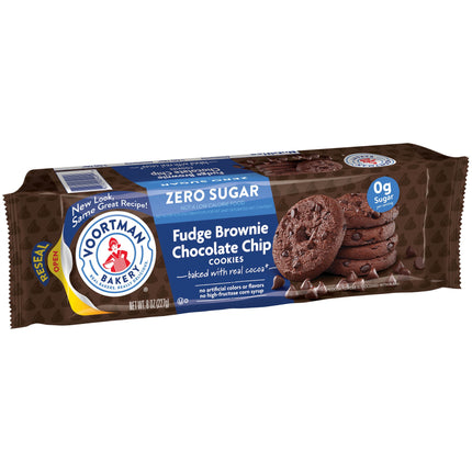 VOORTMAN Bakery Zero Sugar Fudge Brownie Chocolate Chip Cookies 8 Oz
