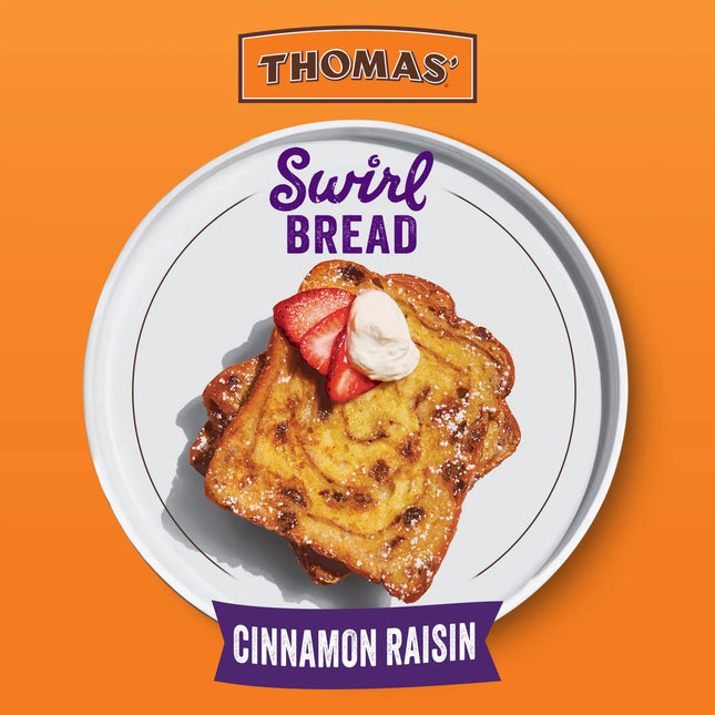 Thomas' Cinnamon Raisin Swirl Bread, 16 Oz, Cinnamon Bread, Bag