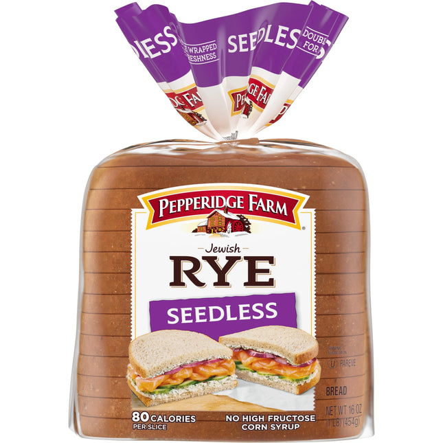 Pepperidge Farm Jewish Rye Seedless Bread, 16 Oz. Bag