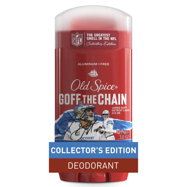 Old Spice Men'S Aluminum Free Deodorant, NFL Collection, Goff the Chain, Driftwood + Drive, 3Oz