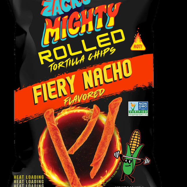Zack'S Mighty Fiery Nacho Rolled Tortilla Chips, 7 Oz Film Bag, No Artificial Colors or Dye