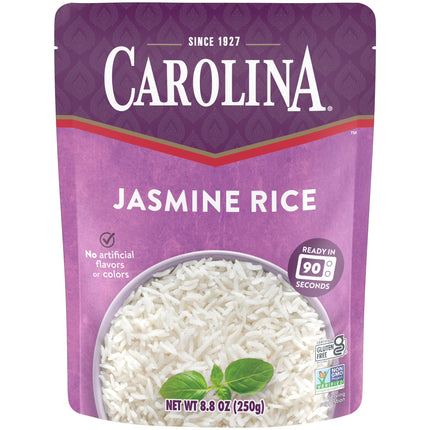 Carolina Ready-To-Heat White Jasmine Rice, Gluten Free, 8.8 Oz Bag