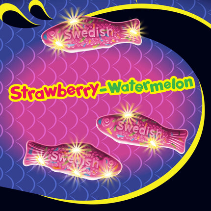 SWEDISH FISH Mini Glow Ups Strawberry-Watermelon Soft & Chewy Candy, 6.7 Oz