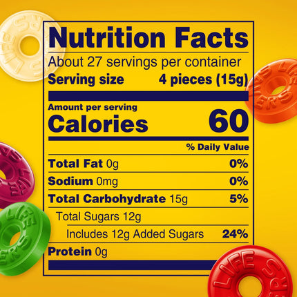 Life Savers Hard Candy Fruit Variety Candy Bag, Sharing Size, 14.5 Oz, 108 Ct