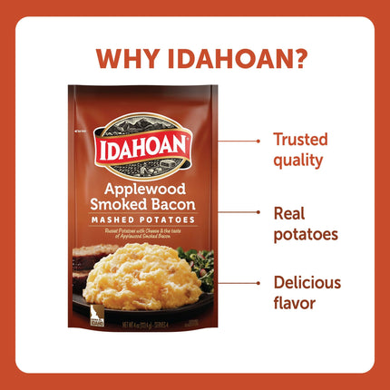 Idahoan Applewood Smoked Bacon Mashed Potatoes Side Dish, 4 Oz