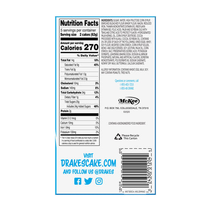 Drake'S Yodels Snack Cakes, 10 Count, 11.16 Oz