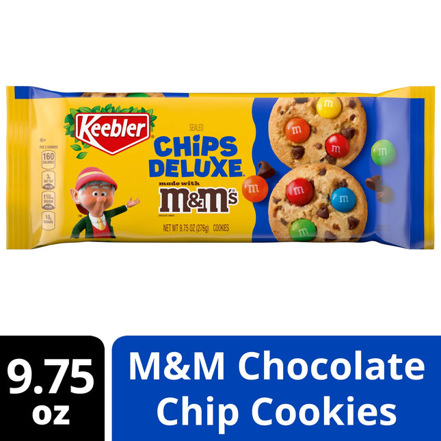 Keebler Chips Deluxe Cookies Made with M&M’S, Chocolate Chip Cookies Made with M&M’S, 9.75 Oz