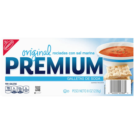 Premium Original Saltine Crackers, Lunch Snacks, 8 Oz