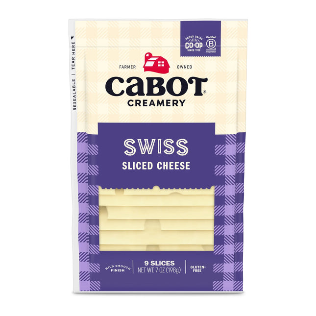 Cabot Creamery Swiss Cheese Slices 7 Oz (Refrigerated)