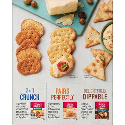 Town House Original Oven Baked Crackers, Party Snacks, 13.8 Oz
