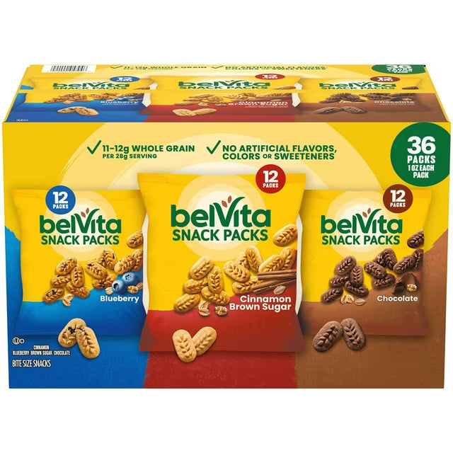 belVita Bites Breakfast Biscuits, Variety Pack, 1 oz., 36 pk.