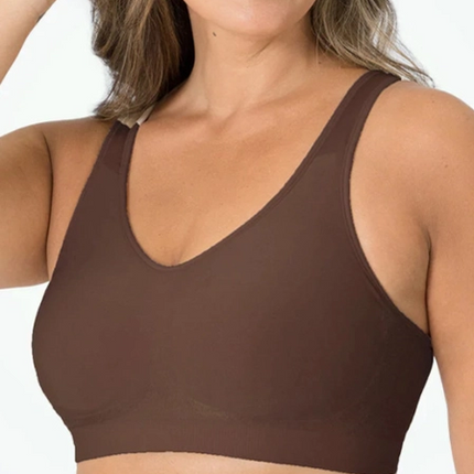 Women Comfortable Body Shaping Bra Without Steel Ring Brown