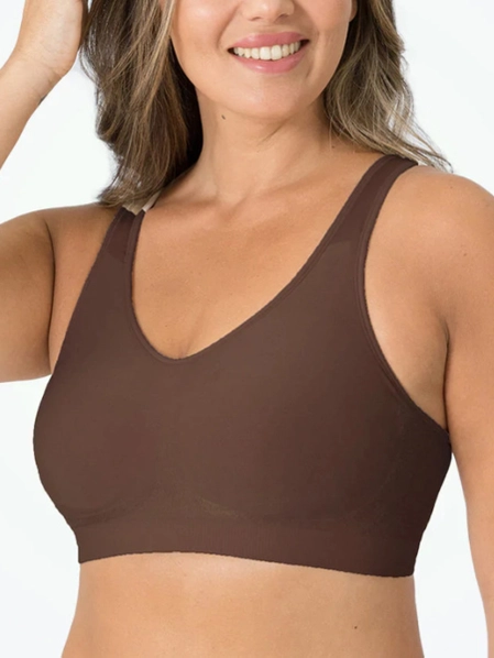 Women Comfortable Body Shaping Bra Without Steel Ring Brown
