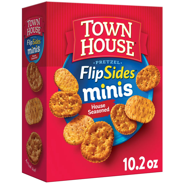 Town House Flipsides Minis House Seasoned Oven Baked Crackers, Lunch Snacks, 10.2 Oz