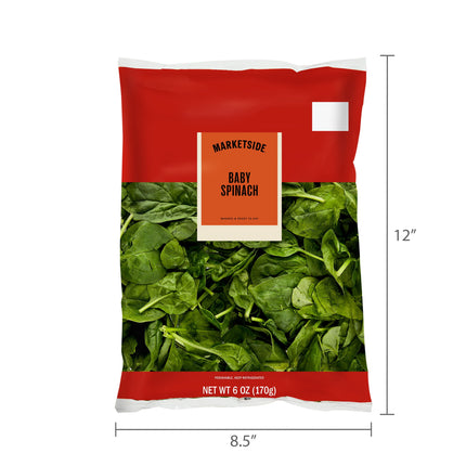 Marketside Fresh Baby Spinach, 6 Oz, Bag