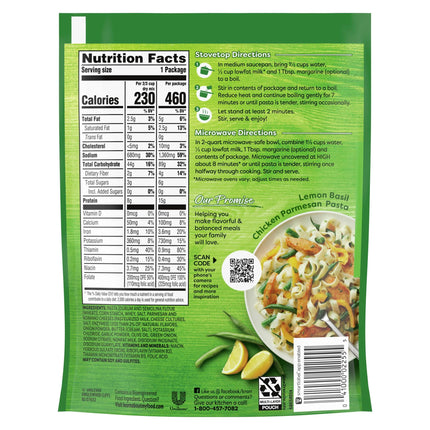 Knorr No Artificial Flavors Parmesan Pasta Sides, 7 Minute Cook Time, 4.3 Oz