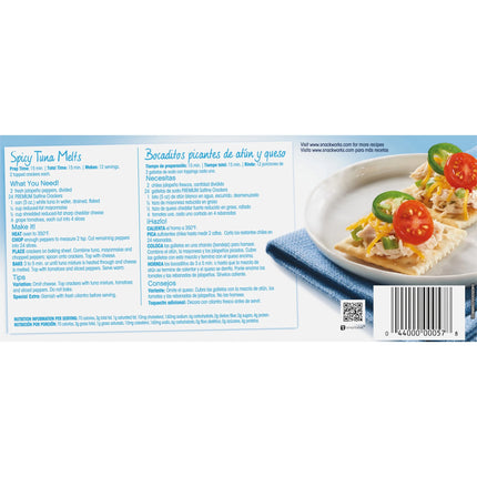 Premium Original Saltine Crackers, Lunch Snacks, 16 Oz