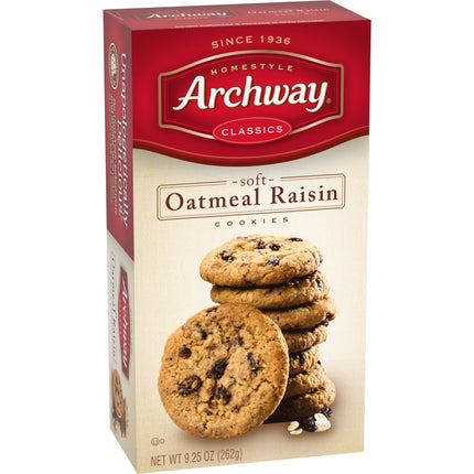 Archway Cookies, Classic Soft Oatmeal Raisin Cookies, 9.25 Oz