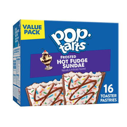 Pop-Tarts Frosted Hot Fudge Sundae Toaster Pastries, Breakfast Foods, Shelf-Stable, 27 Oz (16 Count)