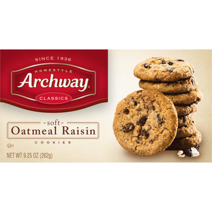 Archway Cookies, Classic Soft Oatmeal Raisin Cookies, 9.25 Oz