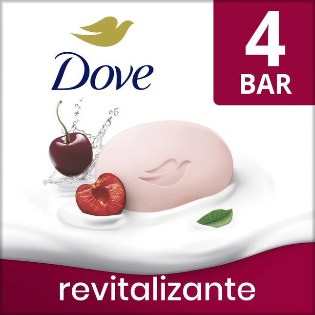 Dove Beauty Bar Women'S Bath Soap Revitalizante Cherry & Chia Milk, 3.17 Oz 4 Bars