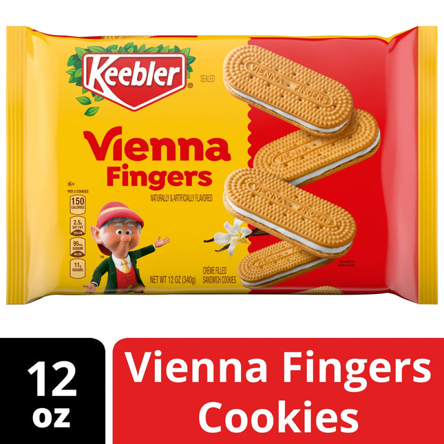 Keebler Vienna Fingers, Sandwich Cookies with Crème Filling, 12 Oz