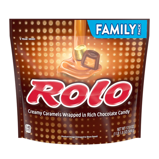 Rolo Rich Chocolate Caramels Candy, Family Pack 17.8 Oz