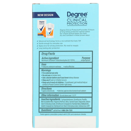Degree Clinical Protection Long Lasting Antiperspirant Deodorant Stick, Summer Strength, 1.7 Oz