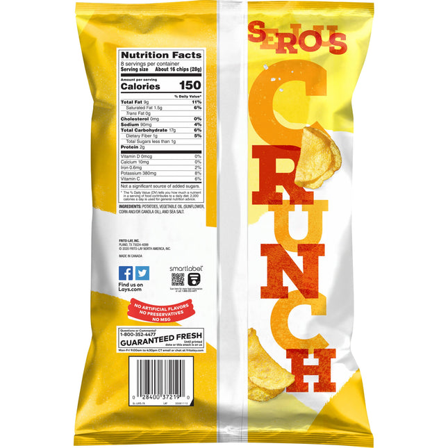 Lay'S Kettle Cooked Original Flavored Potato Chips, 8 Oz Bag