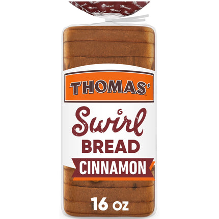 Thomas' Cinnamon Swirl Bread, 16 Oz, Cinnamon Bread, Bag