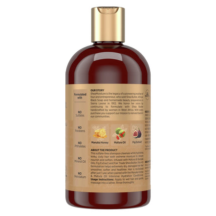 Sheamoisture Moisturizing Intensive Hydration Daily Shampoo Manuka Honey & Mafura Oil Curly, 13 Oz