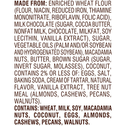 Pepperidge Farm Sausalito Crispy Milk Chocolate Macadamia Nut Cookies, 7.2 Oz Bag (8 Cookies)