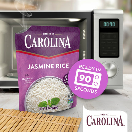 Carolina Ready-To-Heat White Jasmine Rice, Gluten Free, 8.8 Oz Bag