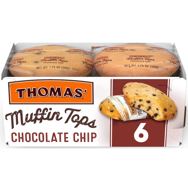 Thomas' Chocolate Chip Muffin Tops, 6 Packs, Chocolate Muffin Tops, 10.5 Oz Box
