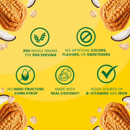 Belvita Breakfast Bars Biscuits, Toasted Coconut, 5 Packs (4 Biscuits per Pack)