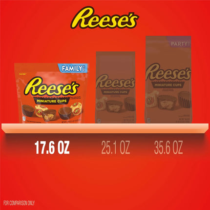Reese'S Miniatures Milk Chocolate Peanut Butter Cups Candy, Family Pack 17.6 Oz