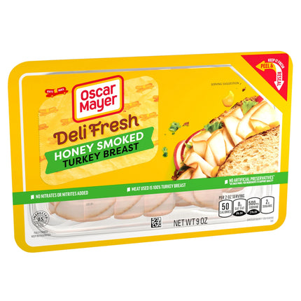 Oscar Mayer Deli Fresh Honey Smoked Sliced Turkey Breast Deli Lunch Meat, 9 Oz Package